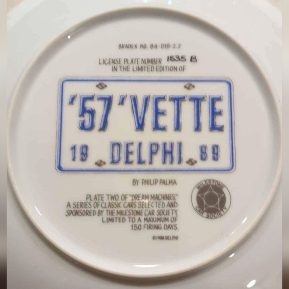 1957 "Vette' Car Collector Plate - Picture 2 of 2
